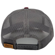 Maroon and Heather Gray Leather Patch Hat